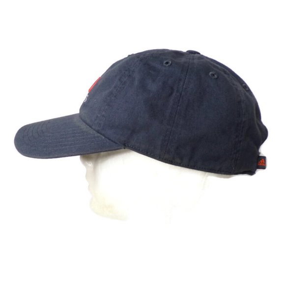 Adidas Adjustable Baseball Cap Unisex with Navy Blue and Orange Logo 2846 - Picture 3 of 7